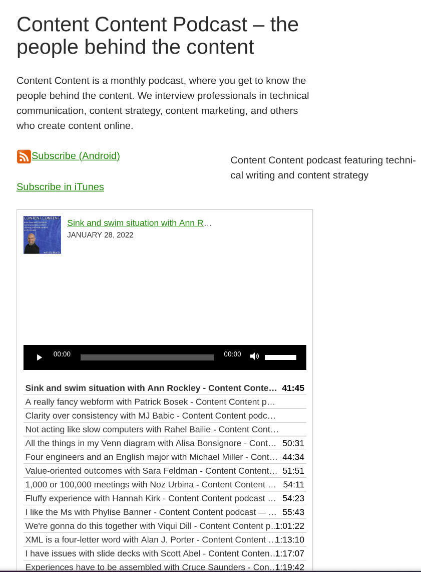 Legacy podcast landing page